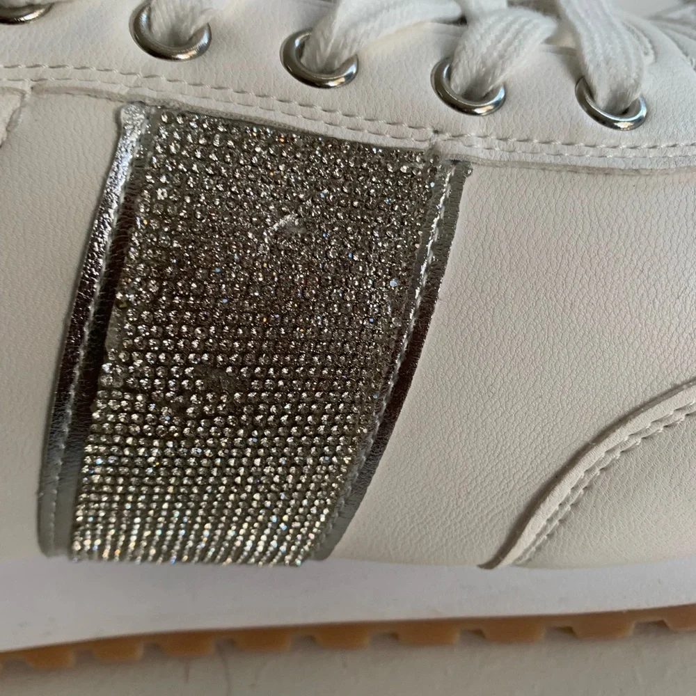 Stylish White and Silver Sneakers - Picture 7 of 9